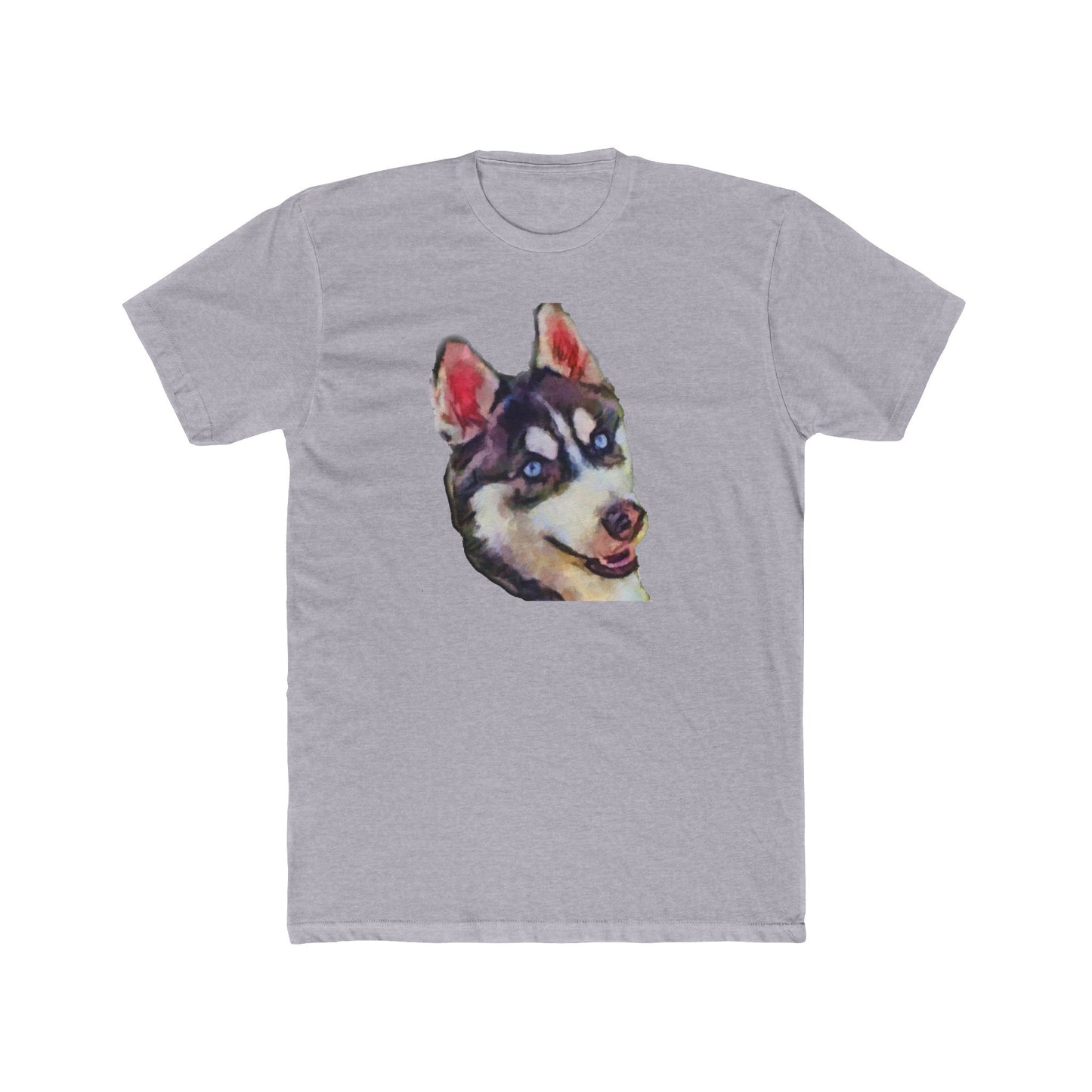 Siberian Husky 'Iditarod' Men's Fitted Cotton Crew Tee