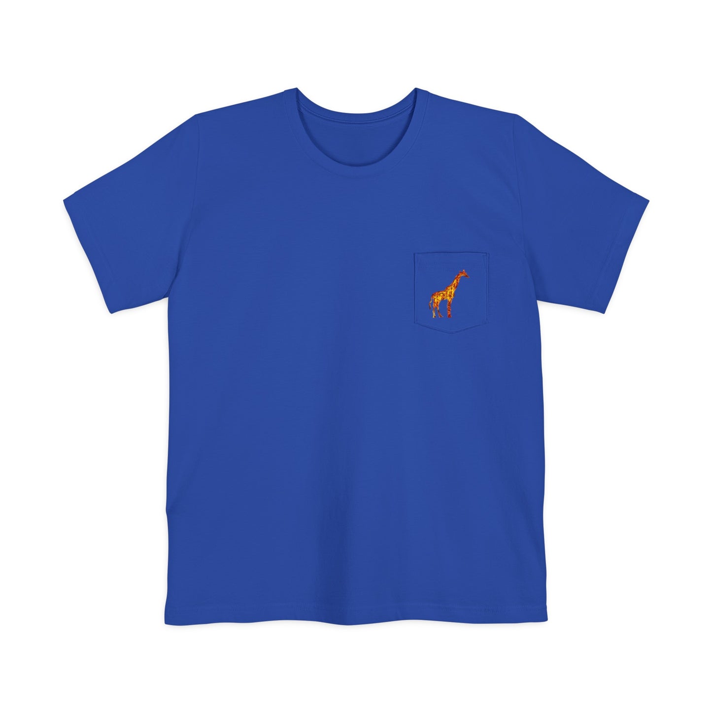 Giraffe Unisex Cotton Pocket T-shirt
