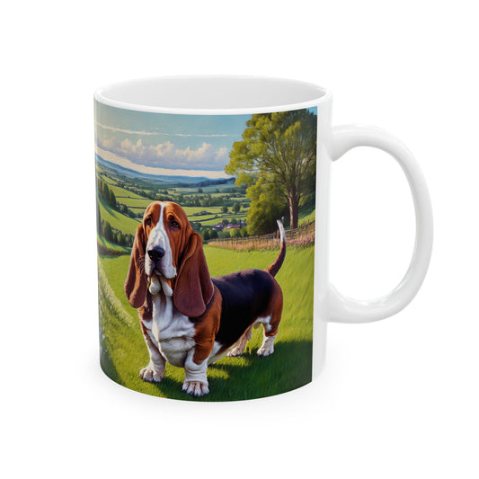 Charming Basset Hound Ceramic Mug
