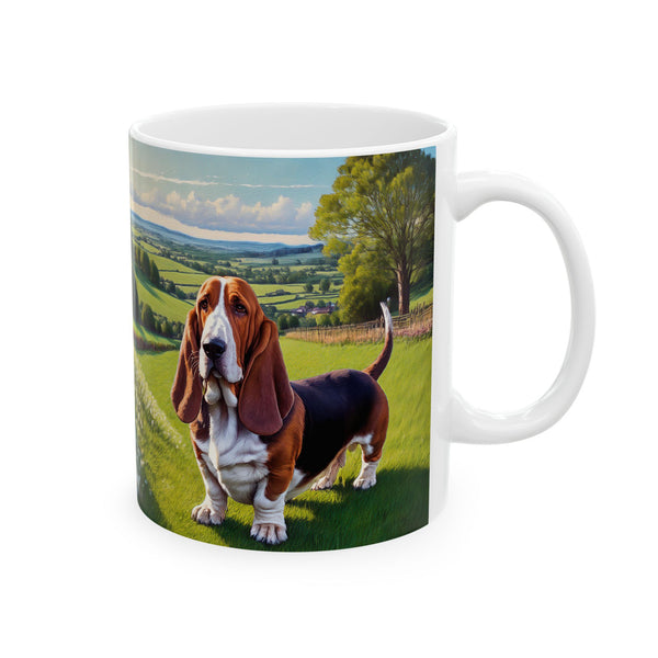 Charming Basset Hound Ceramic Mug