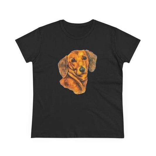 Dachshund 'Doxie #1' Women's Midweight Cotton Tee
