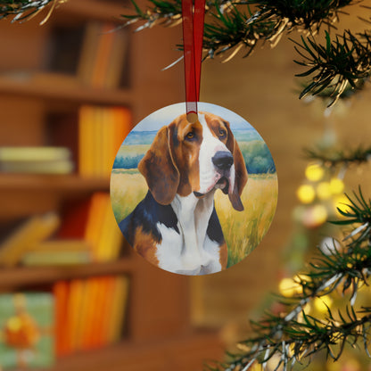 Whimsical American English Coonhound Metal Ornaments