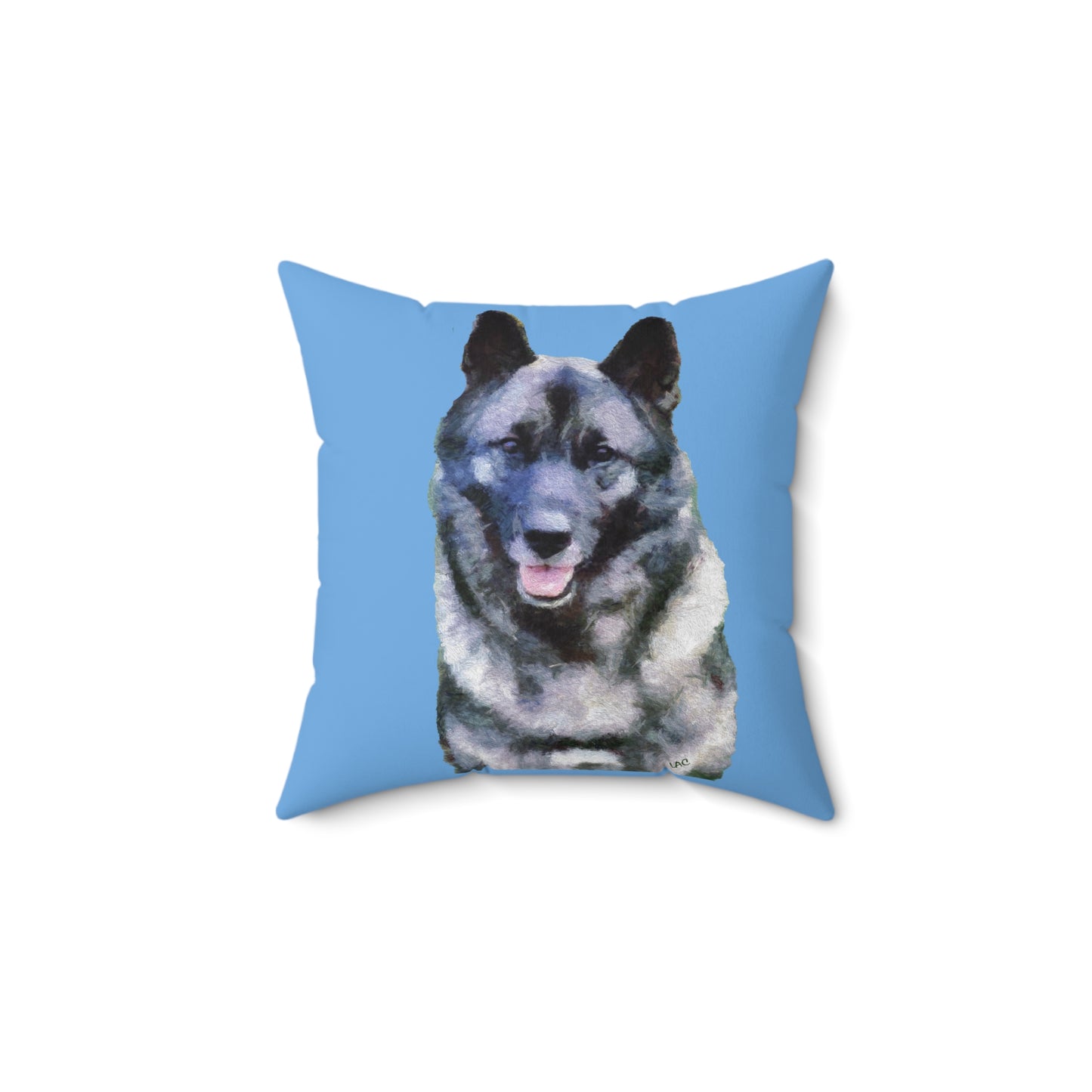 Norwegian Elkhound Spun Polyester Throw Pillow