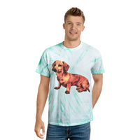 Dachshund 'Simone' Unisex Cotton Tie-Dye Tee, Cyclone