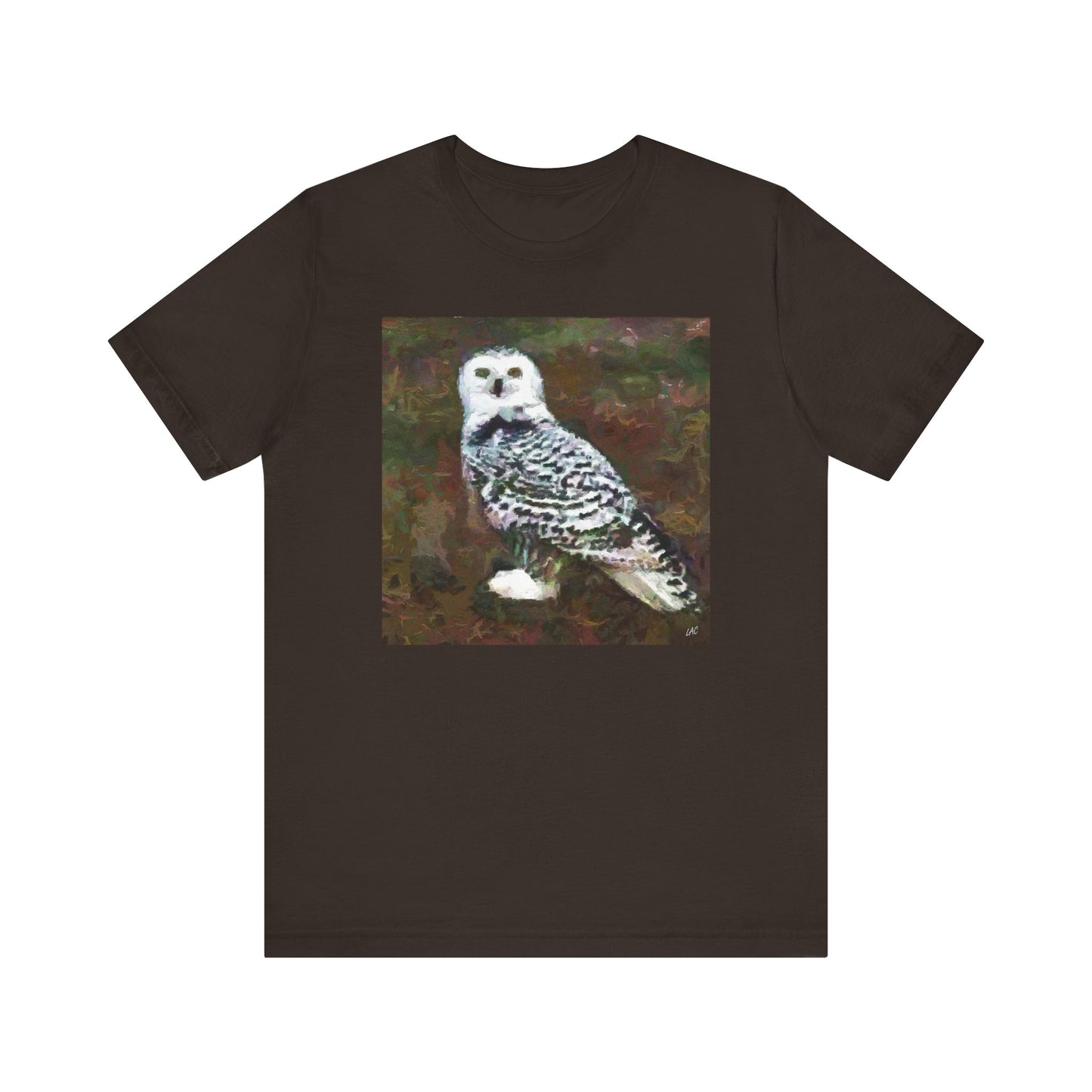 Snowy White Owl - Unisex Jersey Short Sleeve Tee