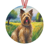 French Briard Metal Ornament