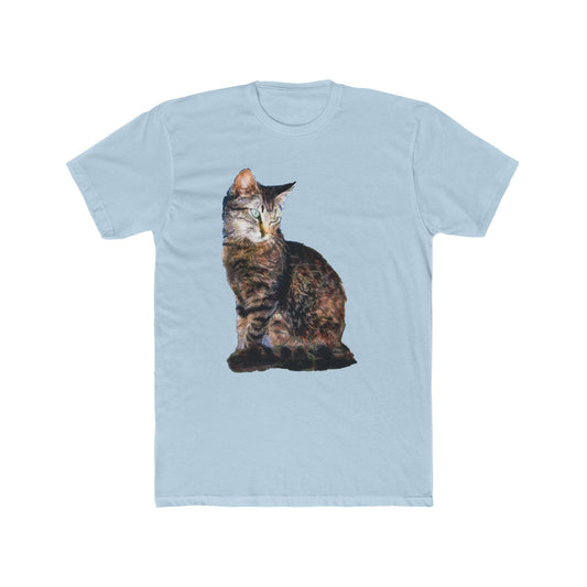 Cat 'Teris of Tinos' Men's Fitted Cotton Crew Tee