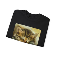 Sleepy Brucie the Cat - Unisex 50/50 Crewneck Sweatshirt
