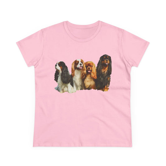 King Charles Spaniels 'Cavalier Club' Women's Midweight Cotton Tee