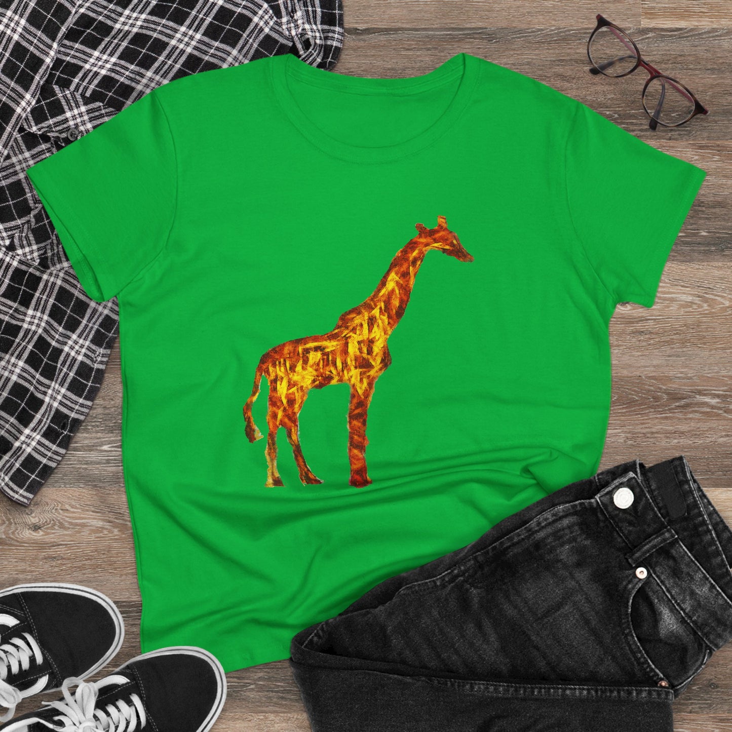 Giraffe 'Camile' Women's Midweight Cotton Tee
