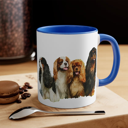 King Charles Spaniels 'Cavalier Club' Accent Coffee Mug, 11oz