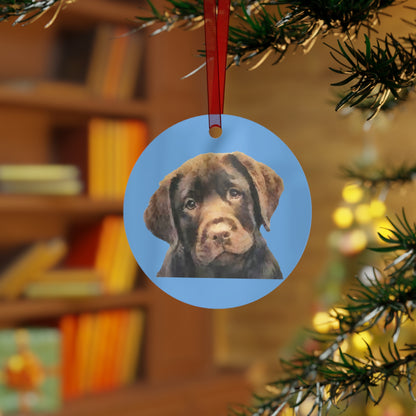 Chocolate Labrador Retriever Metal Ornaments