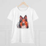Collie - Rough Coated - Women's Midweight Cotton Tee