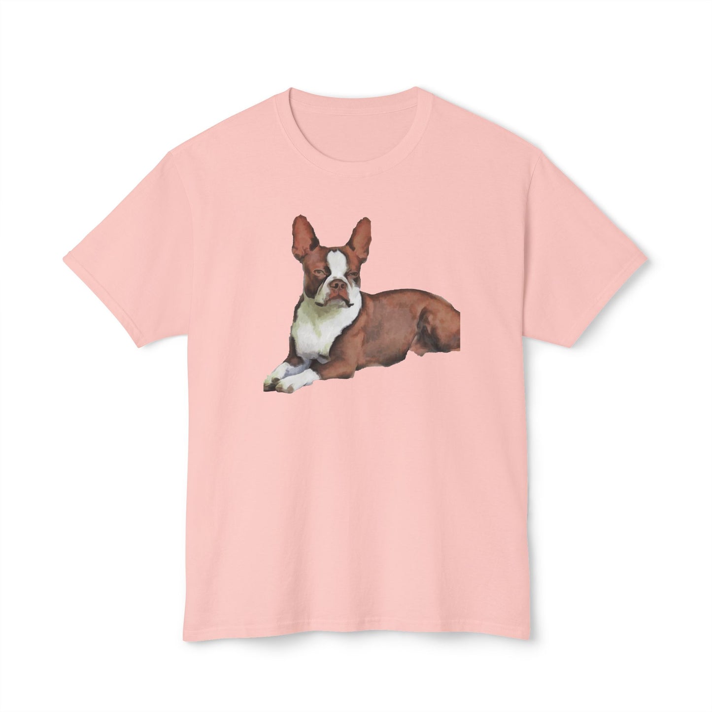 Boston Terrier Brown & White Pre-shrunk Unisex Cotton Tee