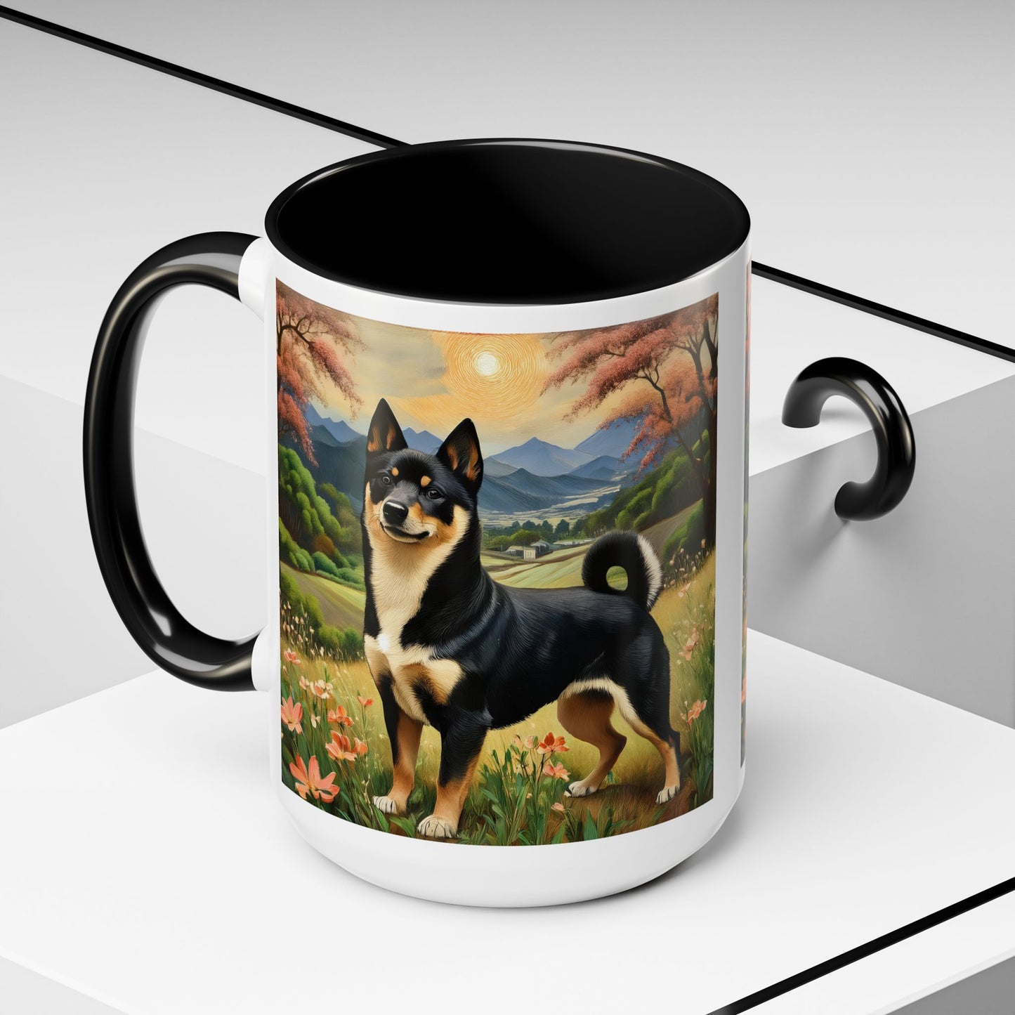 Black and Tan Shiba Inu Ceramic Accent Coffee Mug