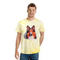 Collie - Rough Coated Unisex Tie-Dye Tee, Cyclone