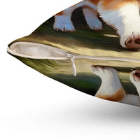 Welsh Corgi Puppy - Spun Polyester Throw Pillow