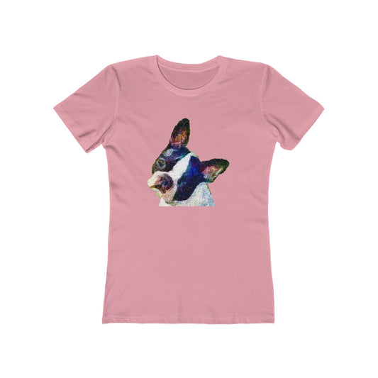 Skipper's Boston Terrier Artistry Women's Slim Fit T-Shirt