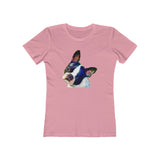 Skipper's Boston Terrier Artistry Women's Slim Fit Ringspun Cotton T-Shirt