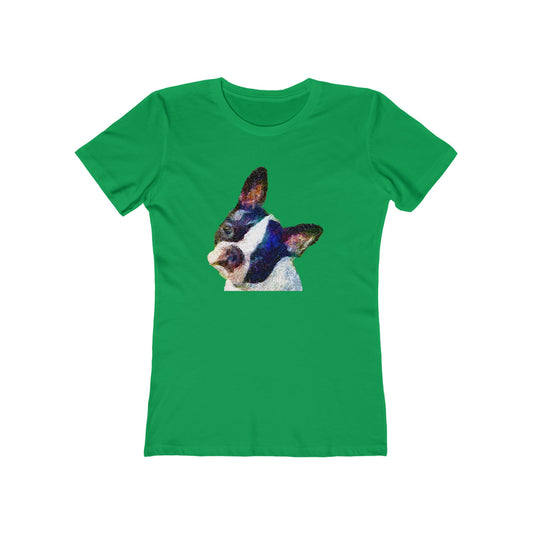 Skipper's Boston Terrier Artistry Women's Slim Fit T-Shirt