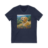 Golden Retriever Classic Jersey Short Sleeve V-Neck Tee