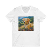 Golden Retriever Classic Jersey Short Sleeve V-Neck Tee