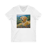 Golden Retriever Classic Jersey Short Sleeve V-Neck Tee