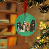 King Charles Spaniels "Cavalier Club" Christmas Tree  Metal Ornaments