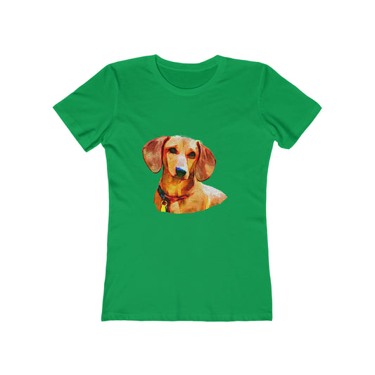 Dachshund 'Daisy' - Women's Slim Fit Ringspun Cotton T-Shirt