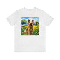 Briard in French Countryside Unisex Jersey Short Sleeve Tee