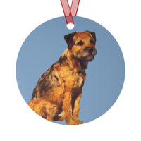 Border Terrier Metal Christmas Ornaments