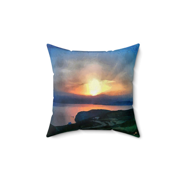 Sifnos Sunset (Greece)  -  Spun Polyester Throw Pillow