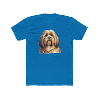 Lhasa Apso Men's Fitted Cotton Crew Tee