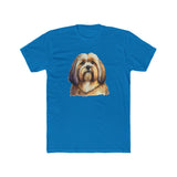 Lhasa Apso Men's Fitted Cotton Crew Tee