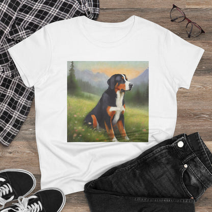 Greater Swiss Mountain Dog Women's Midweight Cotton Tee