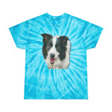 Border Collie #2 - Unisex Cotton Tie-Dye Tee, Cyclone