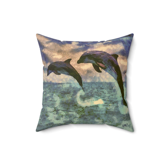 Dolphine 'Flip & Flop' Spun Polyester Throw Pillow