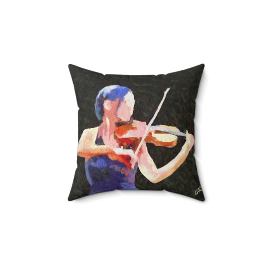 Violin 'The Bowist' Spun Polyester Throw Pillow