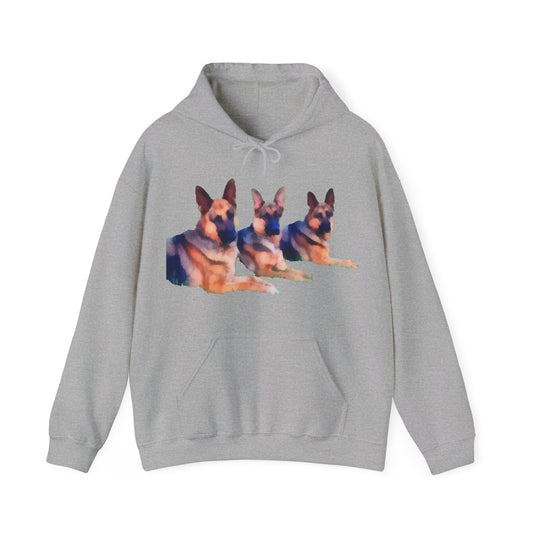 German Shepherd Trio Unisex Hoodie: Pawsitively Stylish!