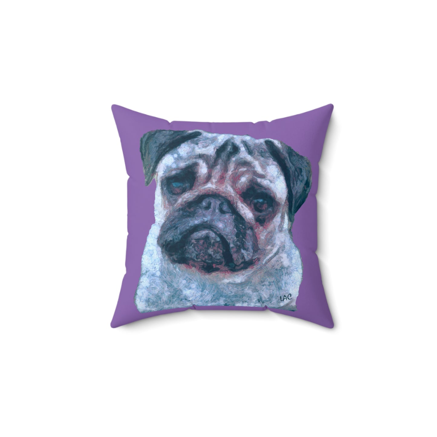 Pug 'Pompey' Spun Polyester Throw Pillow