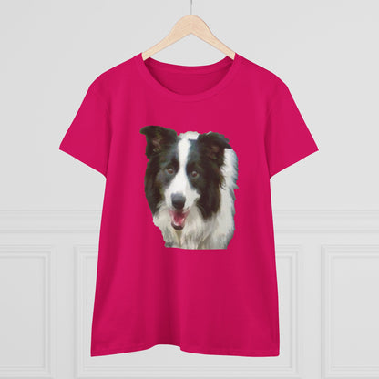 Border Collie '#2' Women's Midweight Cotton Tee