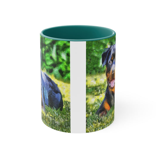Rottweiler 'Lina' Accent Coffee Mug, 11oz