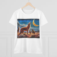 Coyotees under Moonlight Women's Midweight Cotton Tee