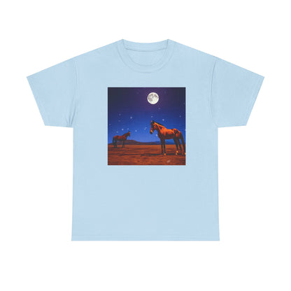 Horses in the Moonlight - Unisex Heavy Cotton Tee