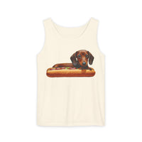 Dachshund  --  Weiner Dog  --  Unisex Relaxed Fit Garment-Dyed Tank Top