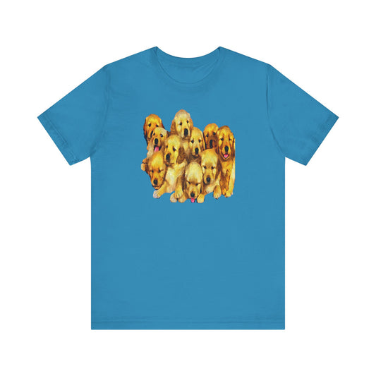 Golden Retriever Puppies Unisex Jersey Short Sleeve Tee