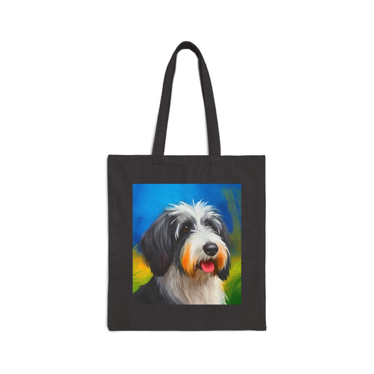 Polish Lowland Sheepdog Cotton Canvas Tote Bag