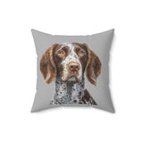 German Wirehaired Pointer Spun Polyester Throw Pillow