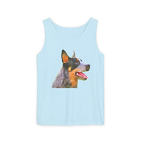 Blue Heeler 'Percy'  Australian Cattle Dog  - Unisex Relaxed Fit Ringspun Cotton Tank Top