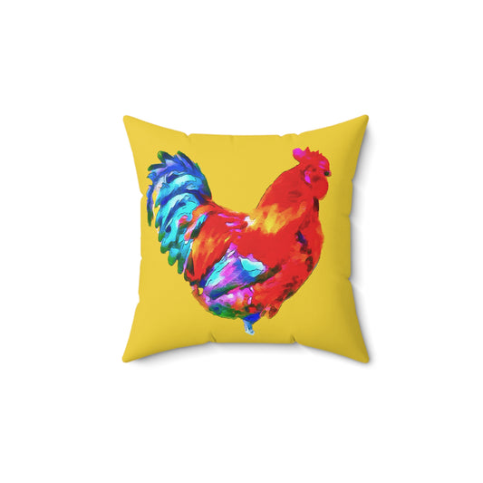 Rooster 'Craw' Spun Polyester Throw Pillow